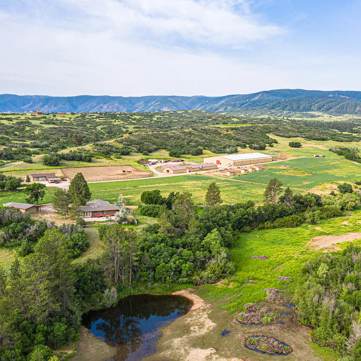 Ranch landscape in the mountains
